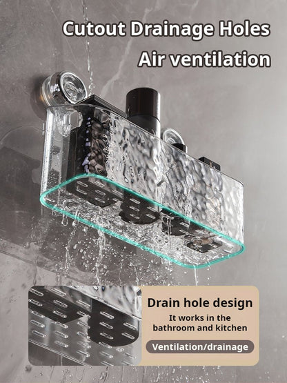 🔥Limited Time 50% OFF🔥Light Luxury Style Glacier Pattern Suction Cup Shelf